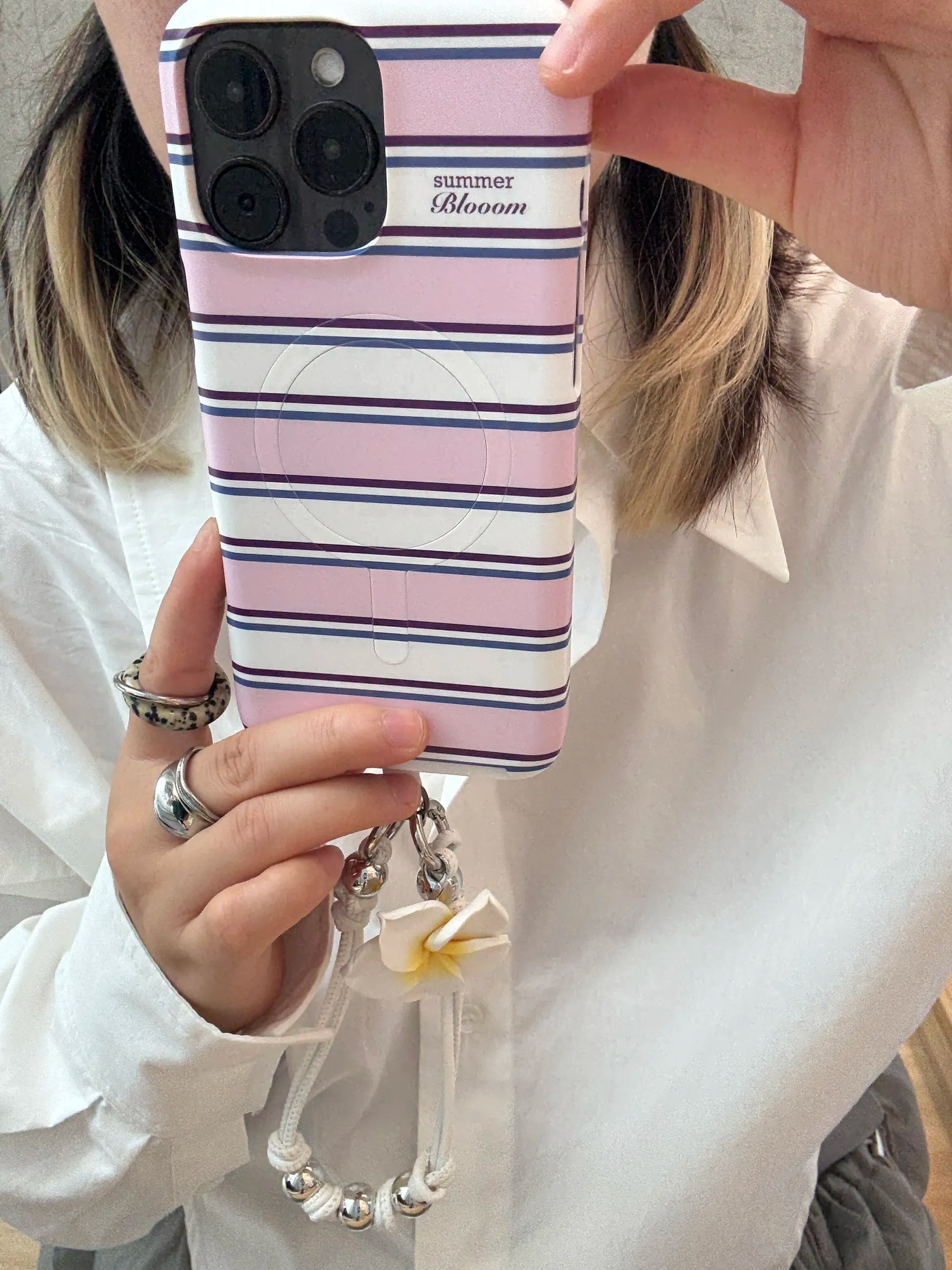 Vacation Aesthetic Striped Card Slot Phone Case - SB- IML- MagSafe