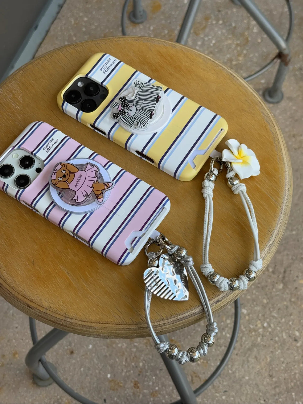 Vacation Aesthetic Striped Card Slot Phone Case - SB- IML- MagSafe