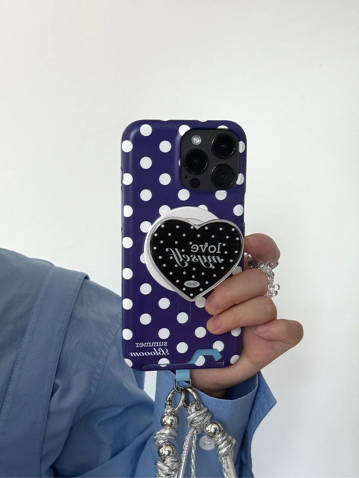 Aesthetic Blue Polka Dot Phone Case with Slot or MagSafe SB-IML