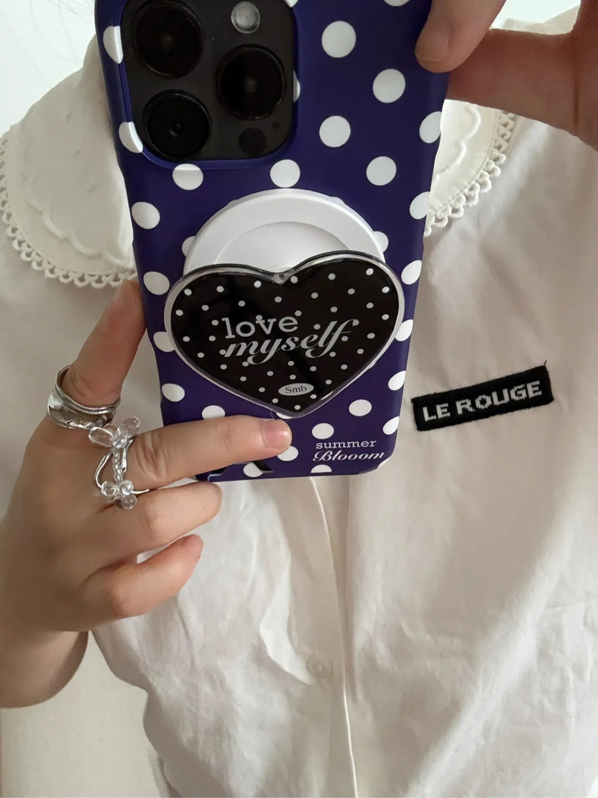 Aesthetic Blue Polka Dot Phone Case with Slot or MagSafe SB-IML
