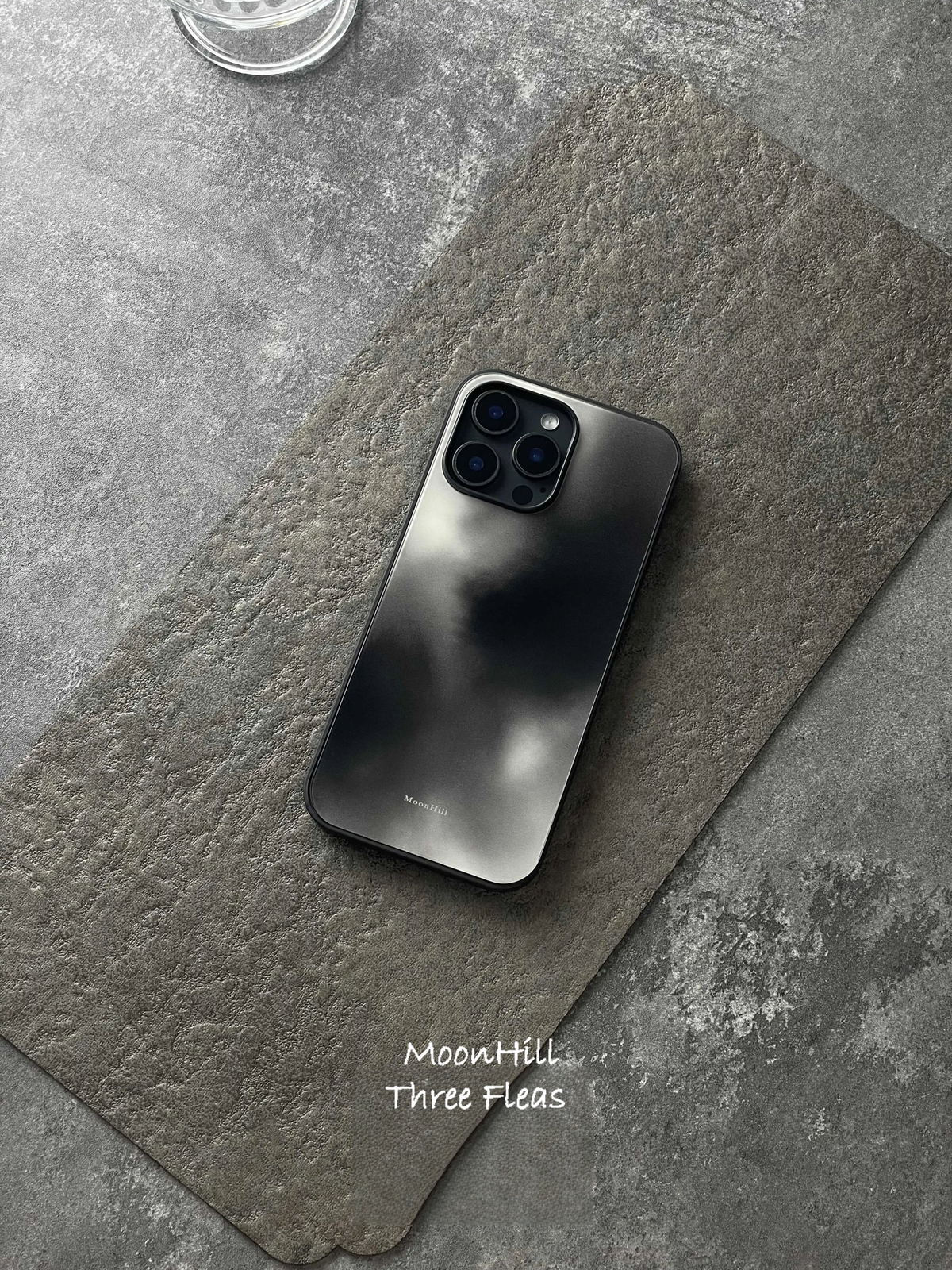 Obsidian Ink Black Tempered Glass Phone Case-MH