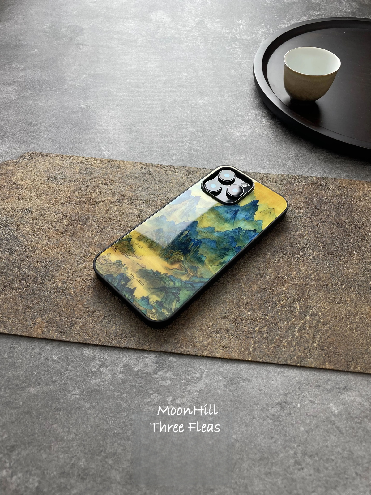 Misty Blue Mountains Tempered Glass Phone Case-MH
