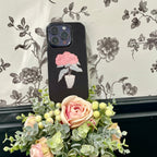 Artistic Pink Floral Phone Case Double-layer Film Print