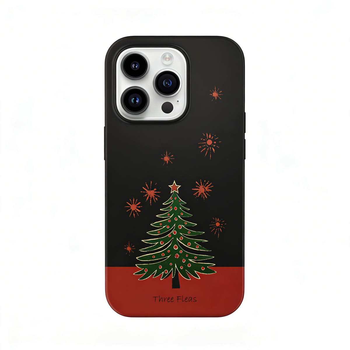Artistic Christmas Tree & Fireworks Phone Case Double-layer Film Print