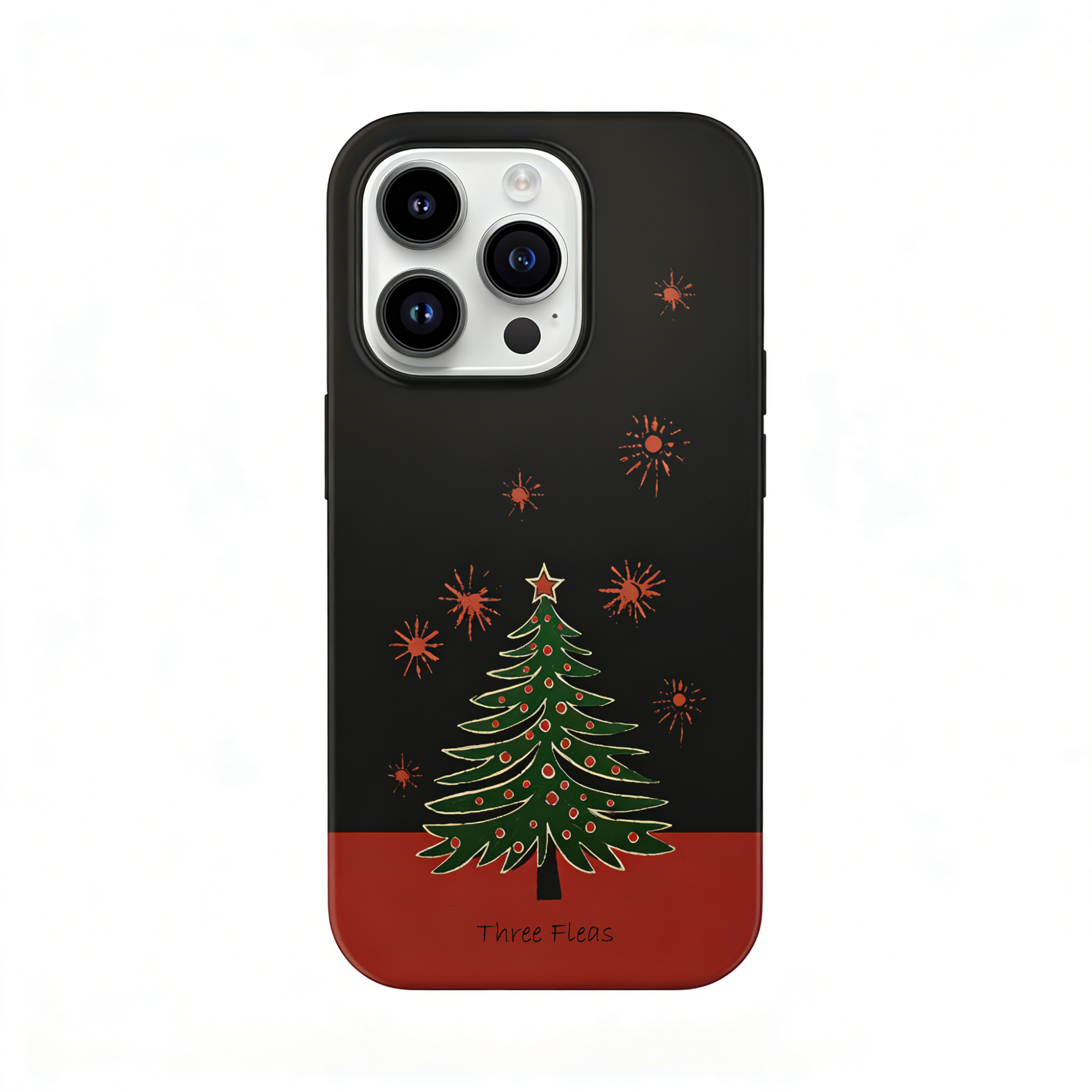 Artistic Christmas Tree & Fireworks Phone Case Double-layer Film Print