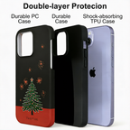 Artistic Christmas Tree & Fireworks Phone Case Double-layer Film Print