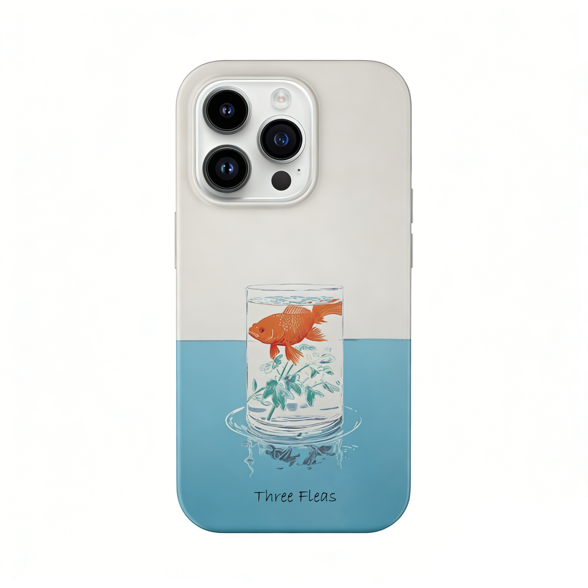 Artistic Goldfish in Glass Phone Case Double-layer Film Print