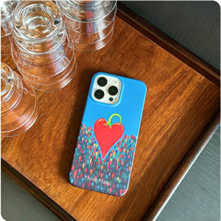 Artistic Heart-Shaped Chili Phone Case Double-layer Film Print