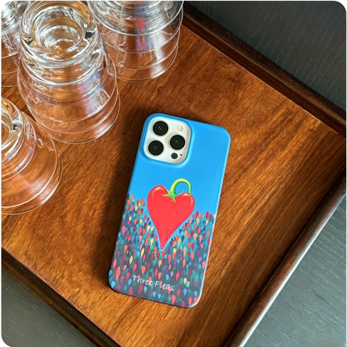 Artistic Heart-Shaped Chili Phone Case Double-layer Film Print