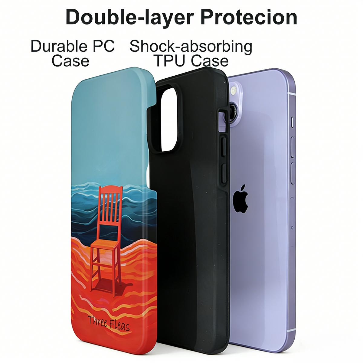 Artistic Surrealist "Fire & Water" Chair Phone Case Double-layer Film Print