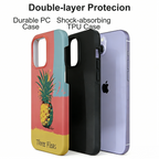 Artistic Pineapple Abstract Color Block Phone Case Double-layer Film Print