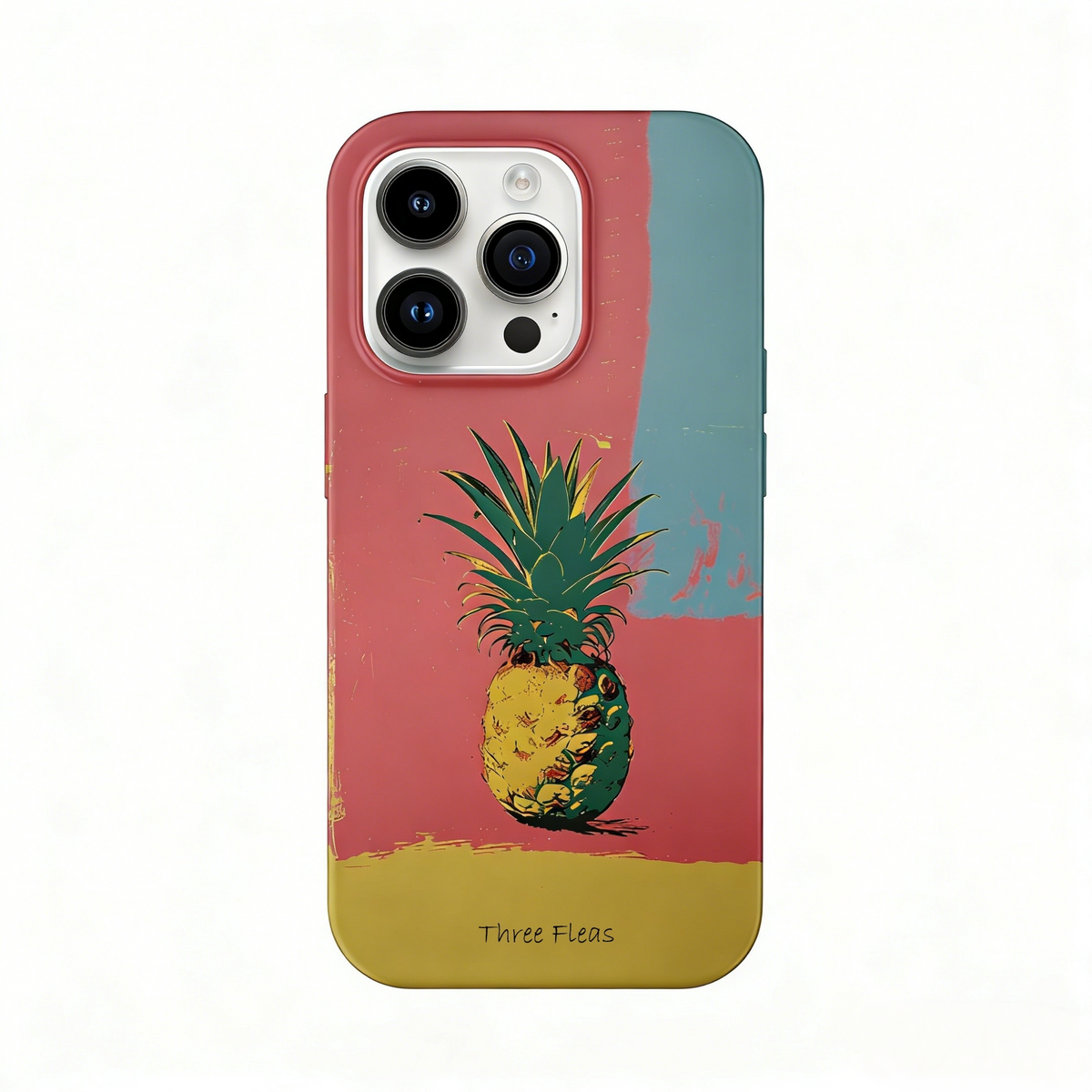 Artistic Pineapple Abstract Color Block Phone Case Double-layer Film Print