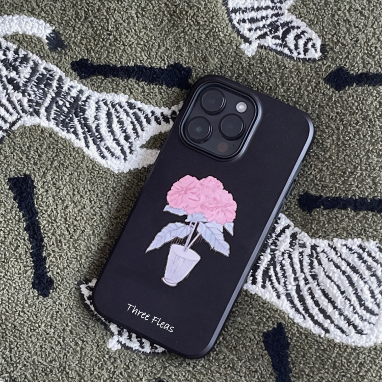Artistic Pink Floral Phone Case Double-layer Film Print