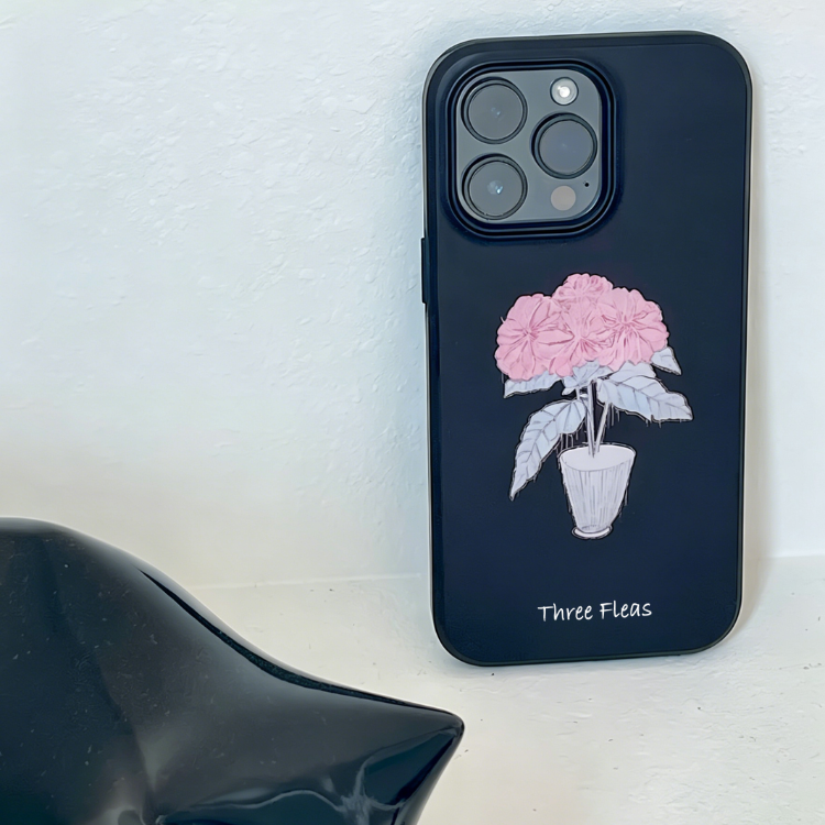 Artistic Pink Floral Phone Case Double-layer Film Print