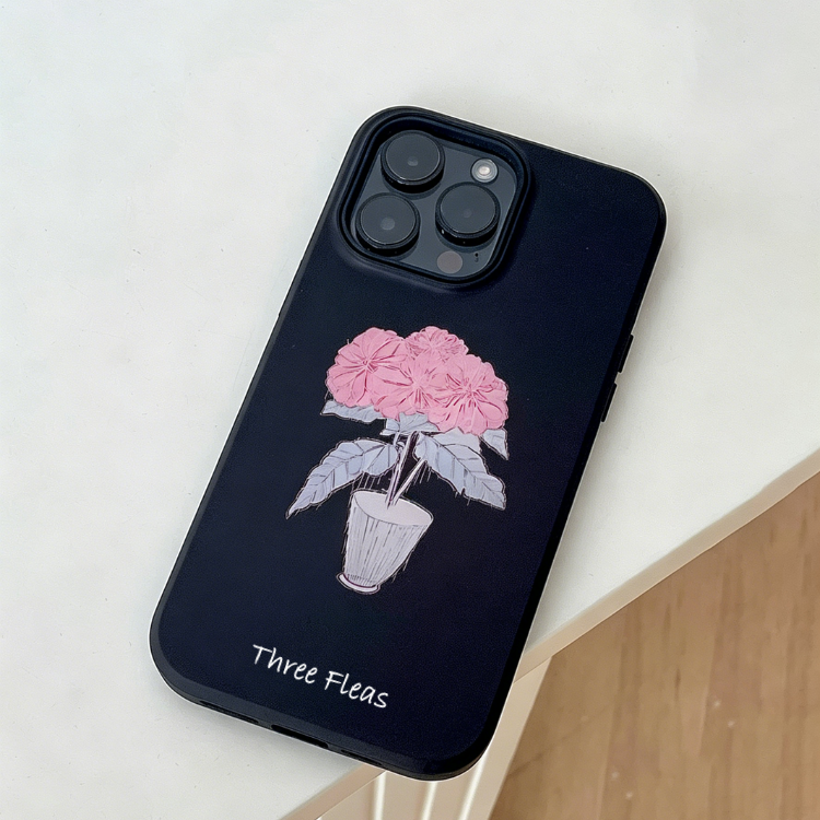 Artistic Pink Floral Phone Case Double-layer Film Print