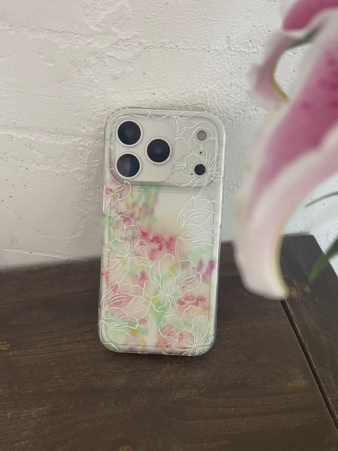 Matte Transparent Floral IMD Phone Case-YSH