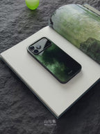 Verdant Mist & Jade Tempered Glass Phone Case-MH