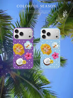Tropical Floral & Polka Dot Phone Case Single Layer SB-IML-MagSafe