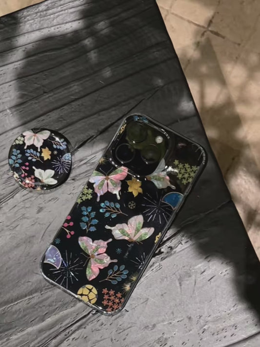 Black Butterfly & Floral Collection IMD Phone Case-YSH