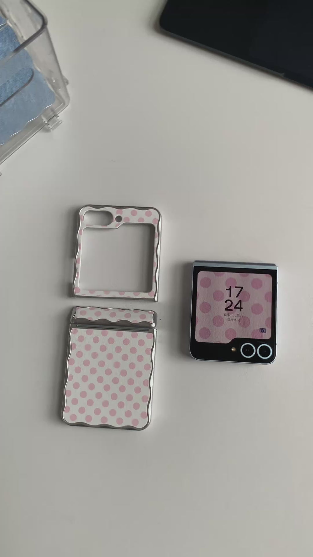 Wave-edge Pink Polka-dot Samsung Phone Case
