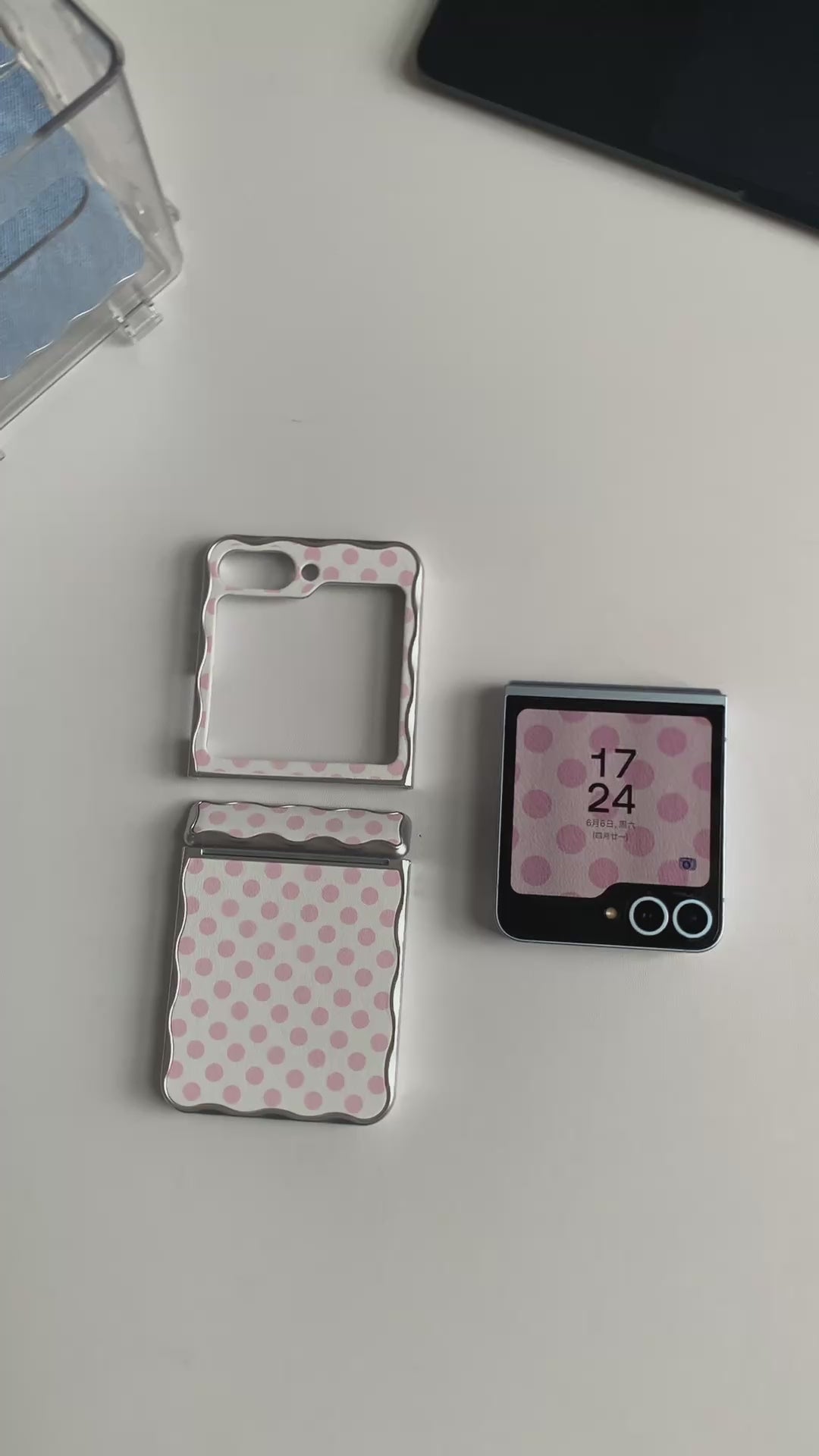 Wave-edge Pink Polka-dot Samsung Phone Case