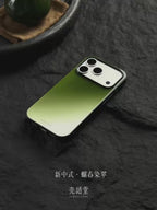 Matcha Green Gradient Tempered Glass Phone Case-CHO