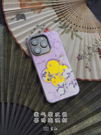 Chinoiserie "Double Happiness" Magpie Laser Metallic Phone Case-YX