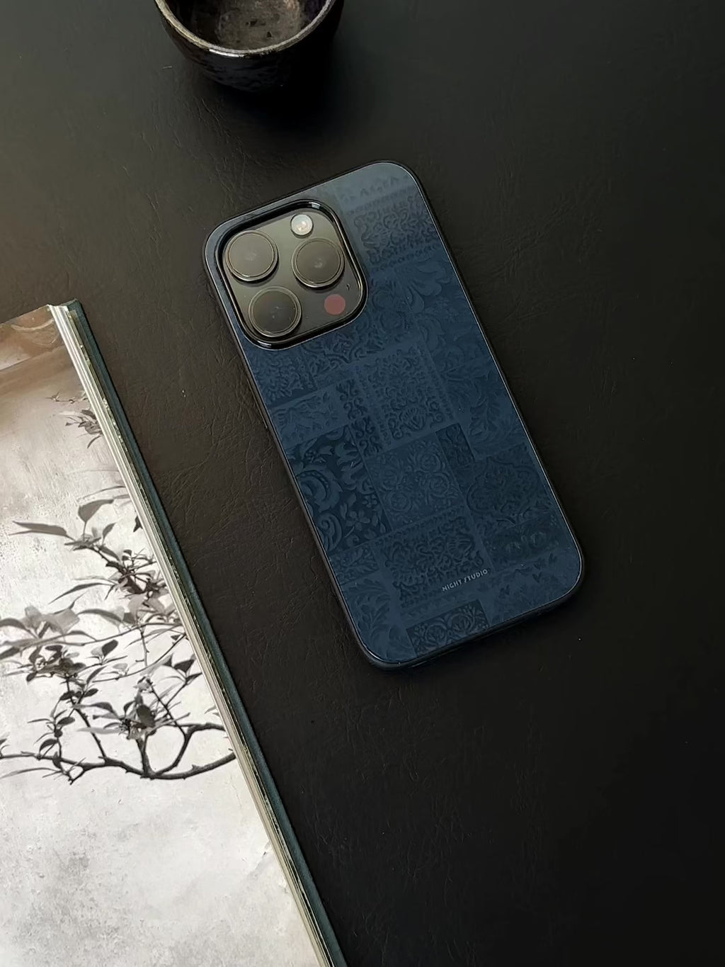 Midnight Blue Exotic Floral Pattern Phone Case-NS