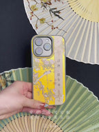 Chinoiserie Bird & Floral Laser Metallic Phone Case-YX