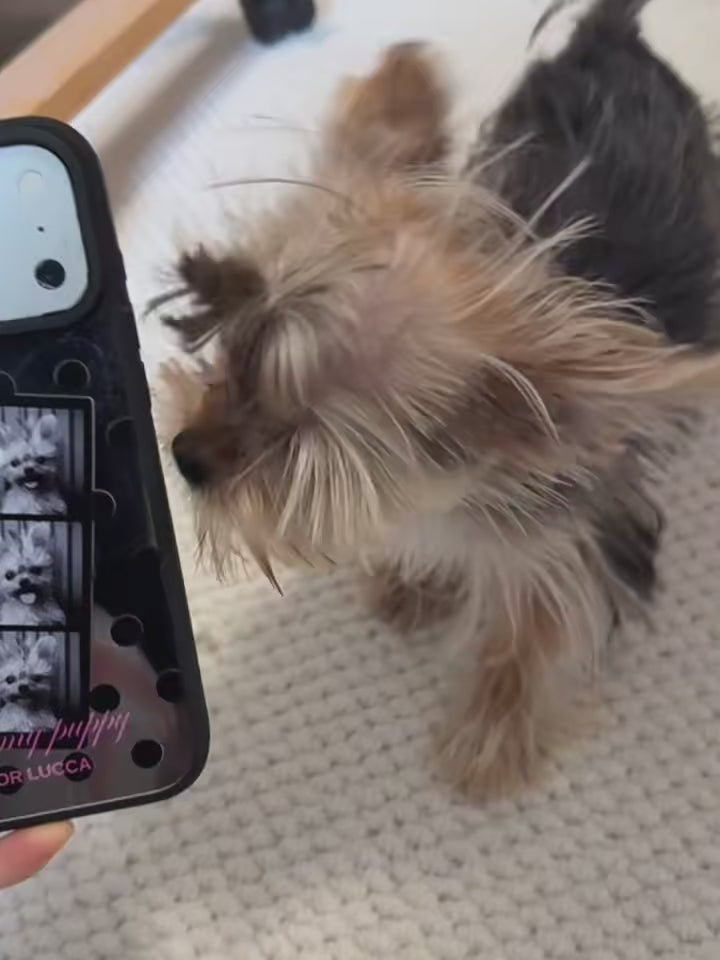 Custom Pet Photo Film Stripe Polka Dot Mirror Phone Case with MagSafe