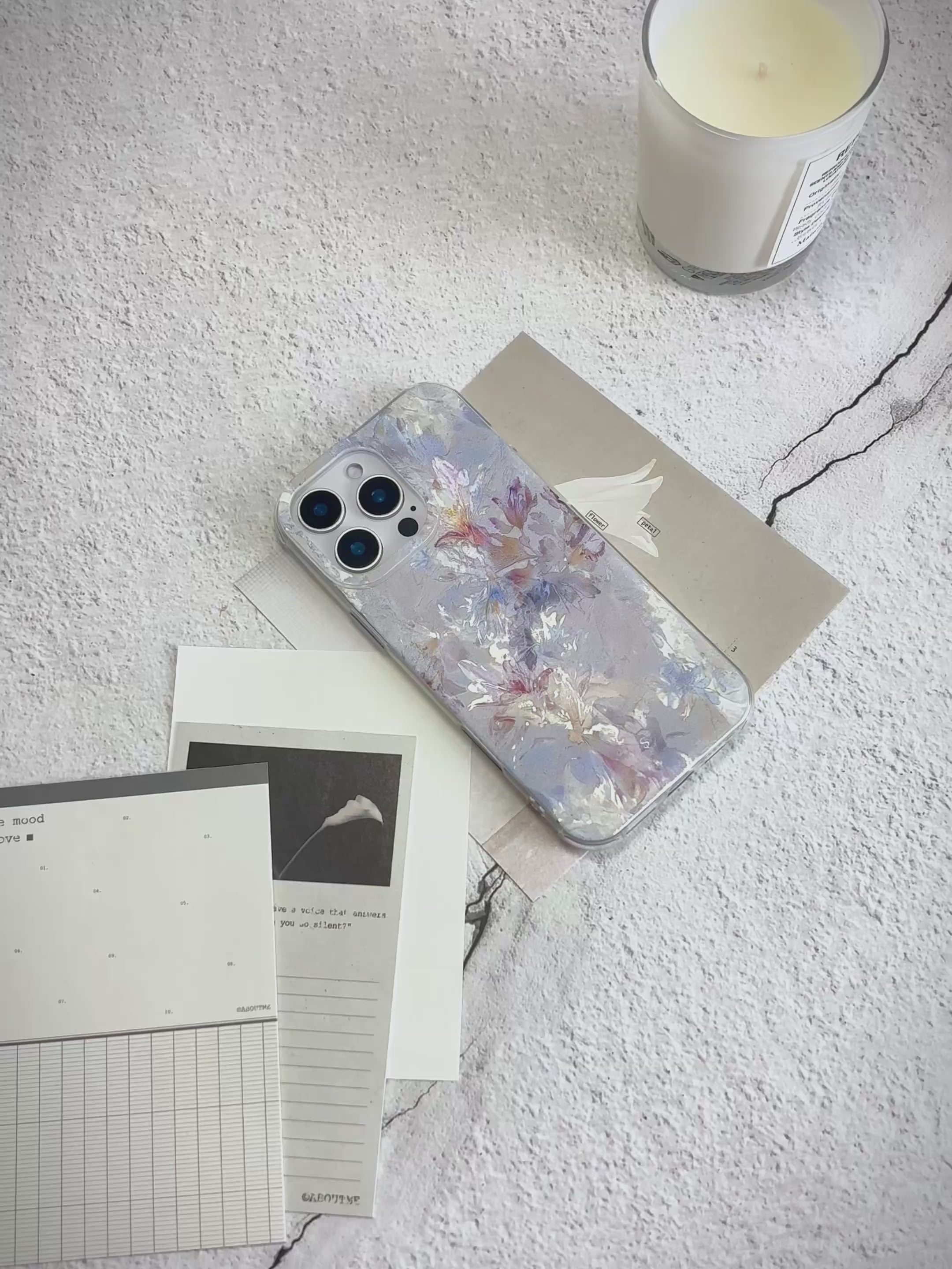 Artistic Metallic Luster Abstract Floral Phone Case Chinoiserie IMD-SSL