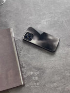 Obsidian Ink Black Tempered Glass Phone Case-MH