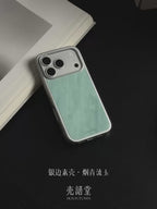Luxury Cyan Flowing Jade Tempered Glass Phone Case-CHO
