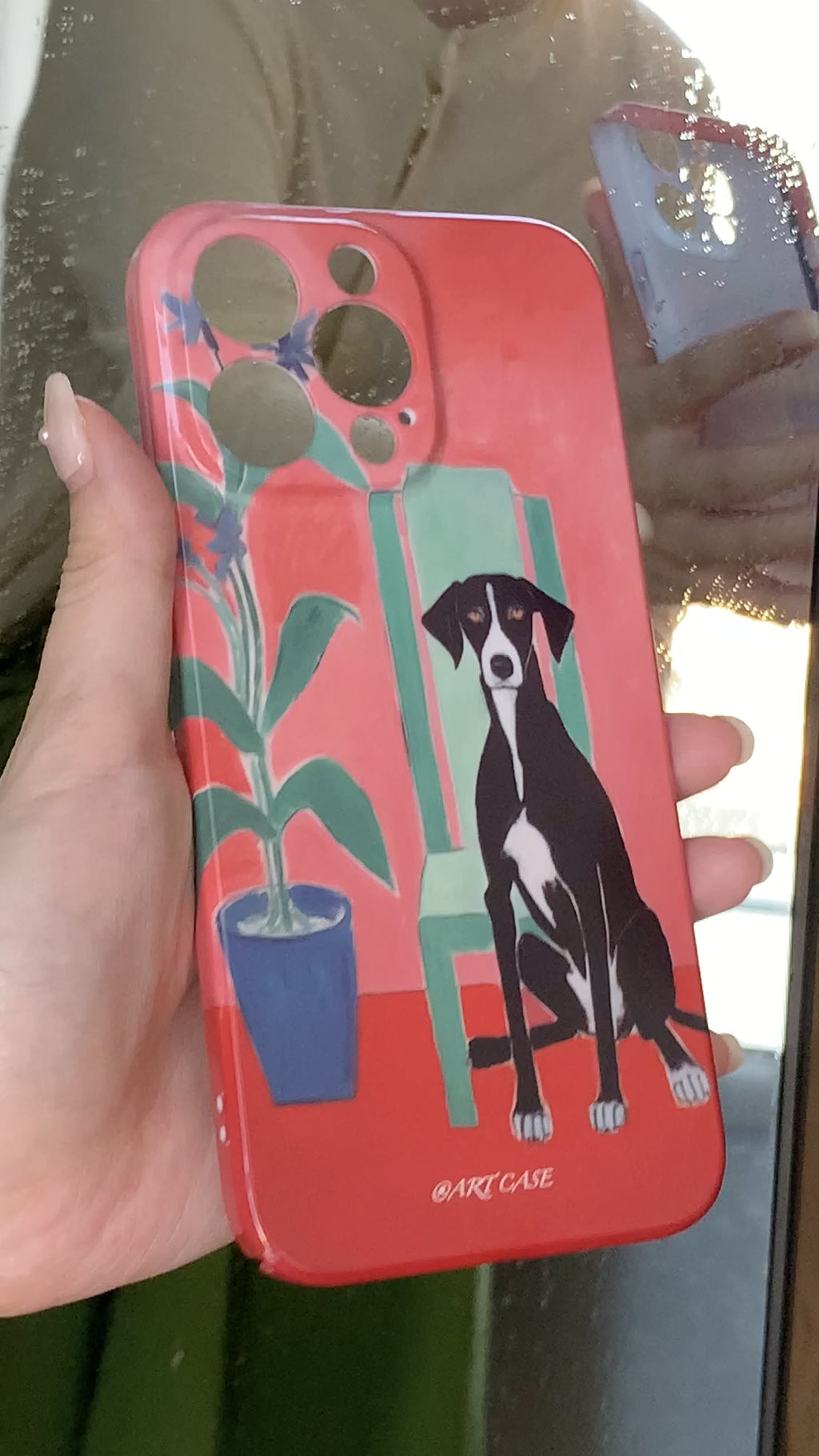 Artistic Dog With Chair Phone Case Double-layer Film Print