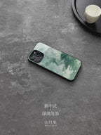 The Blue-Green Surging Waves Tempered Glass Phone Case-MH