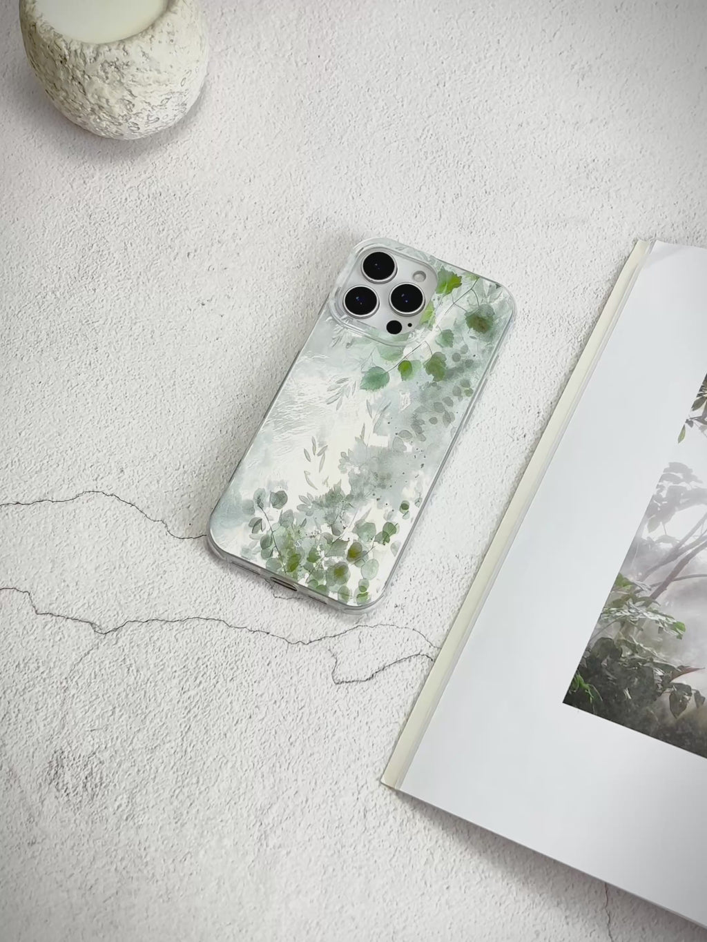 Artistic Metallic Luster Spring Ethereal Leaf Phone Case IMD-SSL