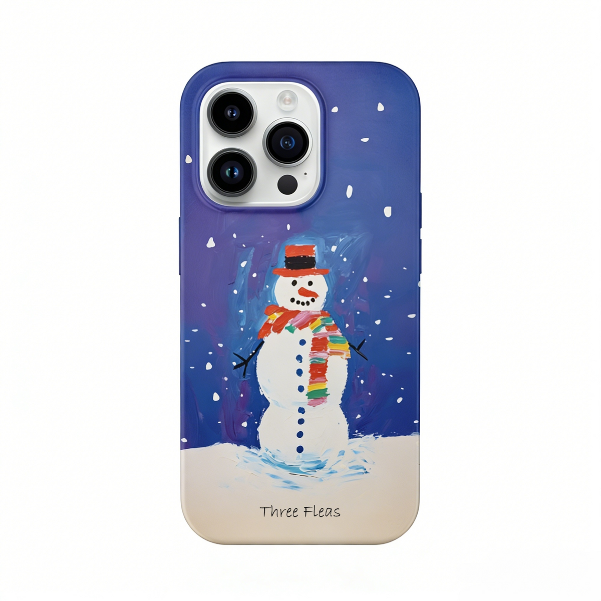 Artistic Purple Snowman Phone Case Double-layer Film Print
