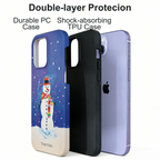 Artistic Purple Snowman Phone Case Double-layer Film Print