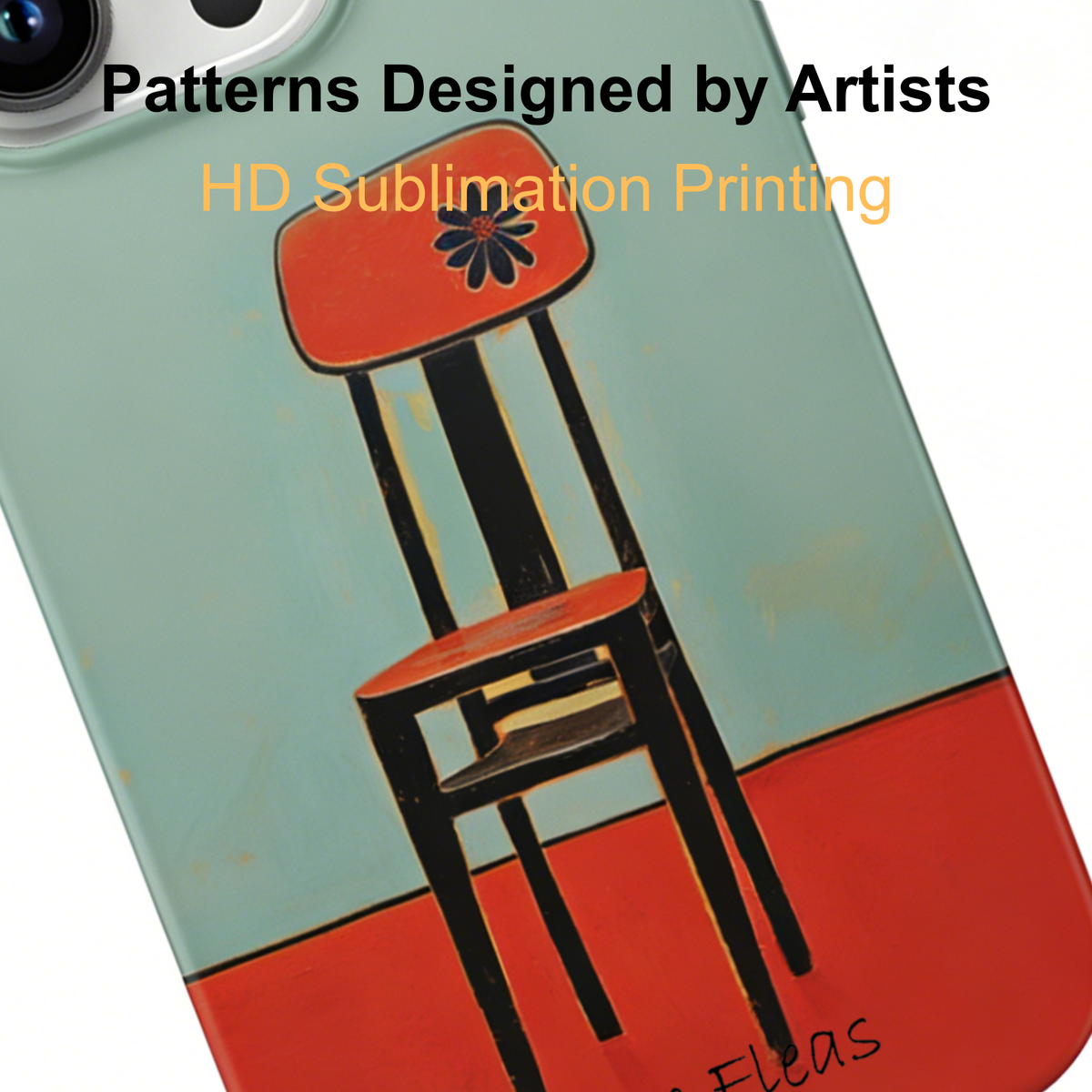 Artistic Retro Flower Red Chair Phone Case Double-layer Film Print
