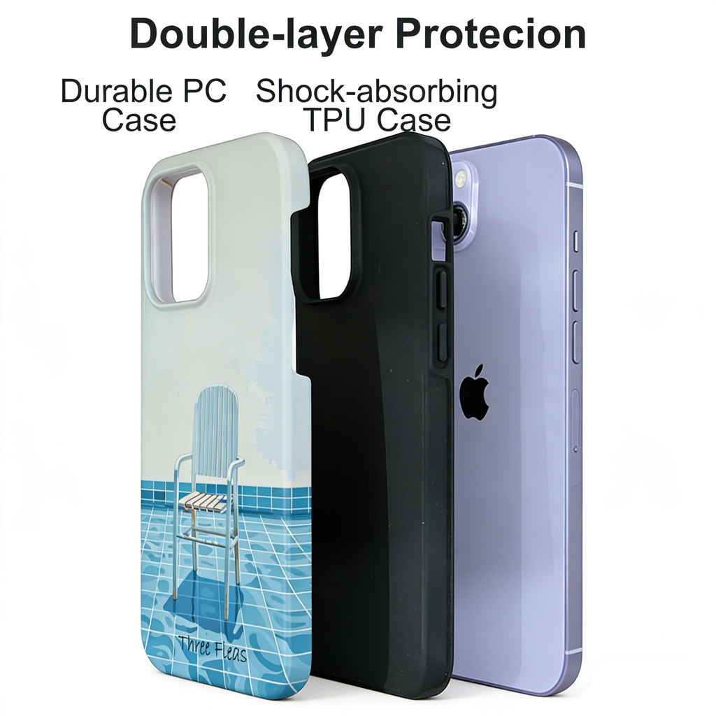 Artistic Poolside Chair Phone Case Double-layer Film Print