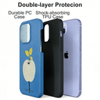 Minimalist Apple Blue Phone Case Double-layer Film Print