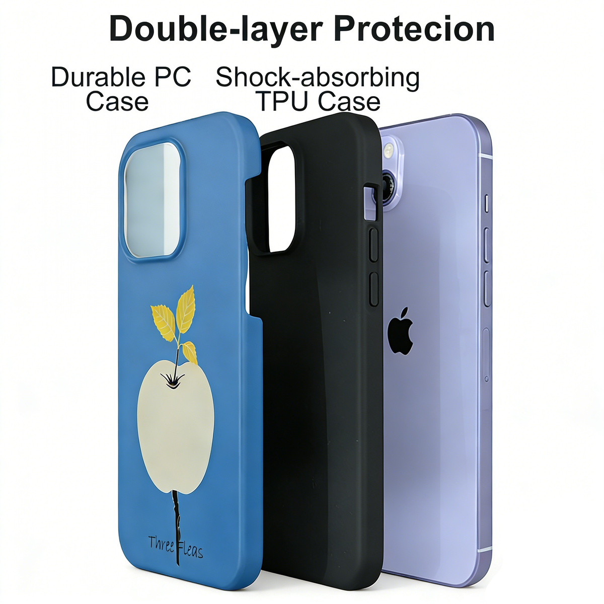 Minimalist Apple Blue Phone Case Double-layer Film Print