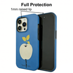 Minimalist Apple Blue Phone Case Double-layer Film Print