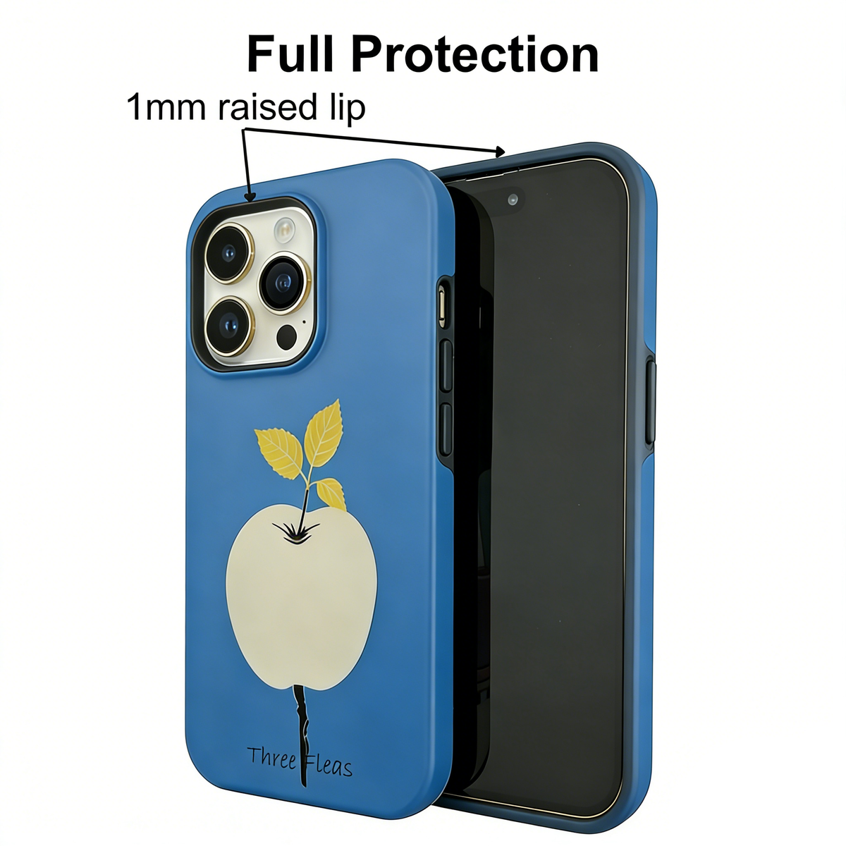 Minimalist Apple Blue Phone Case Double-layer Film Print