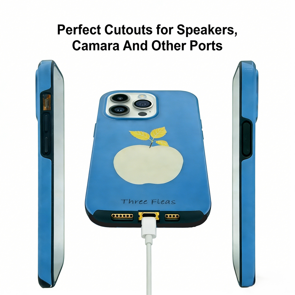 Minimalist Apple Blue Phone Case Double-layer Film Print