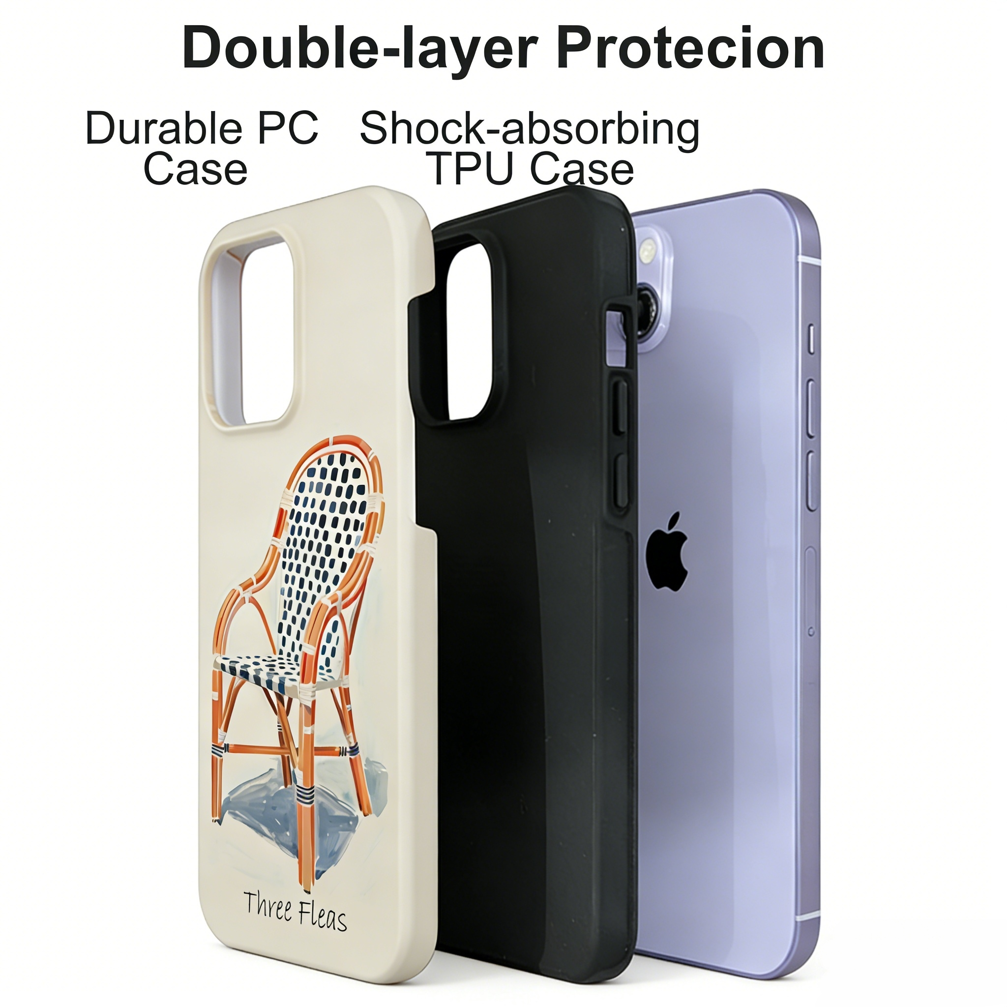Artistic Retro Wicker Chair Phone Case Double-layer Film Print