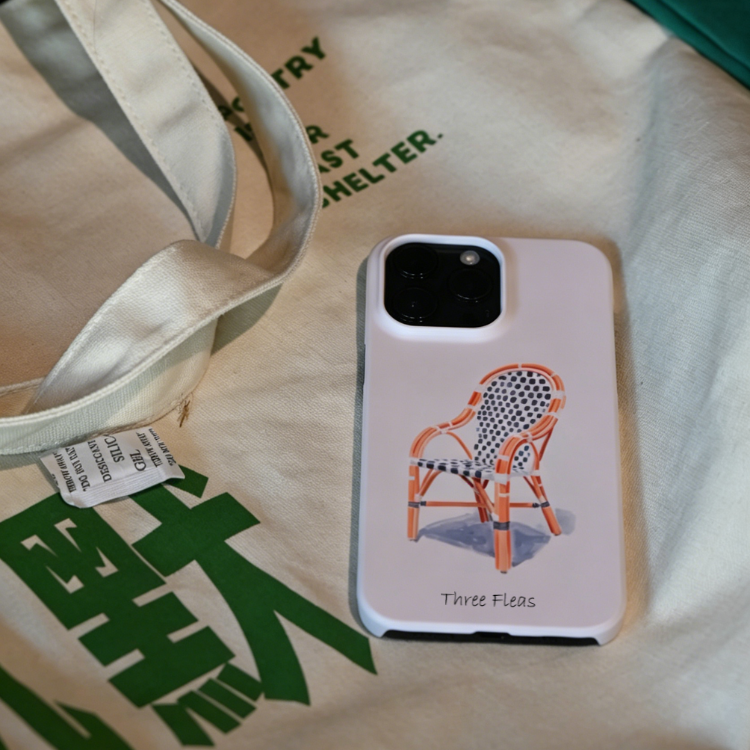 Artistic Retro Wicker Chair Phone Case Double-layer Film Print