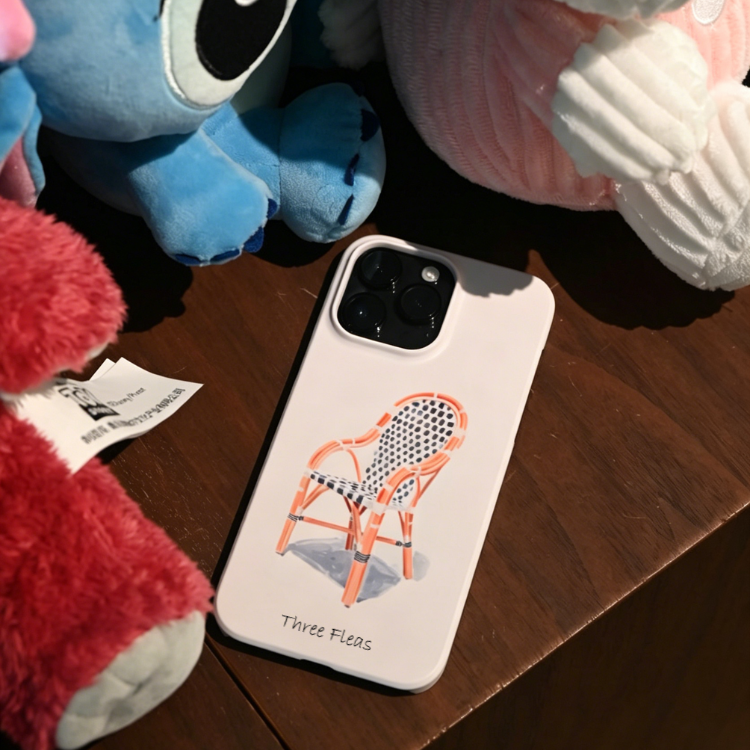 Artistic Retro Wicker Chair Phone Case Double-layer Film Print