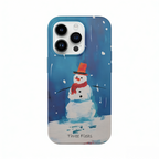 Artistic Winter Snowman Phone Case Double-layer Film Print