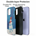 Artistic Winter Snowman Phone Case Double-layer Film Print